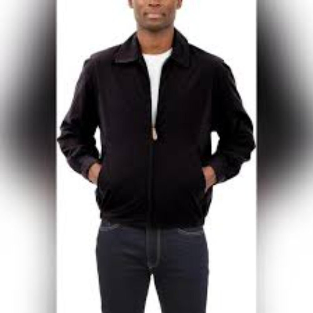 NWT- LONDON FOG LIGHT WEIGHT ZIP FRONT GOLF JACKET IN DARK BROWN - Picture 2 of 4